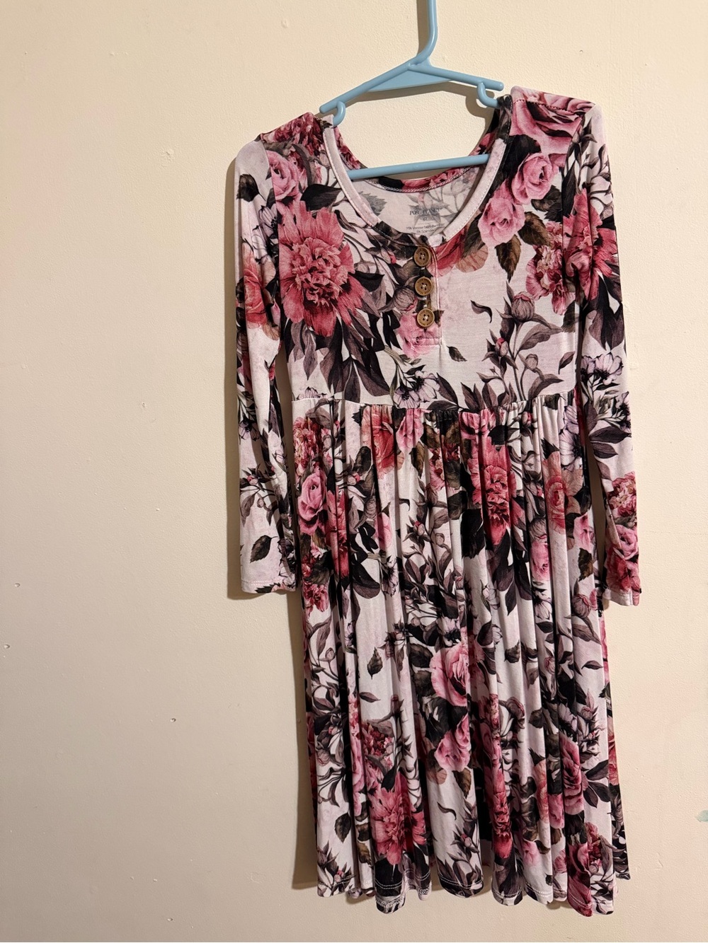 Posh Peanut Pink Floral Long Sleeve Casual Dress